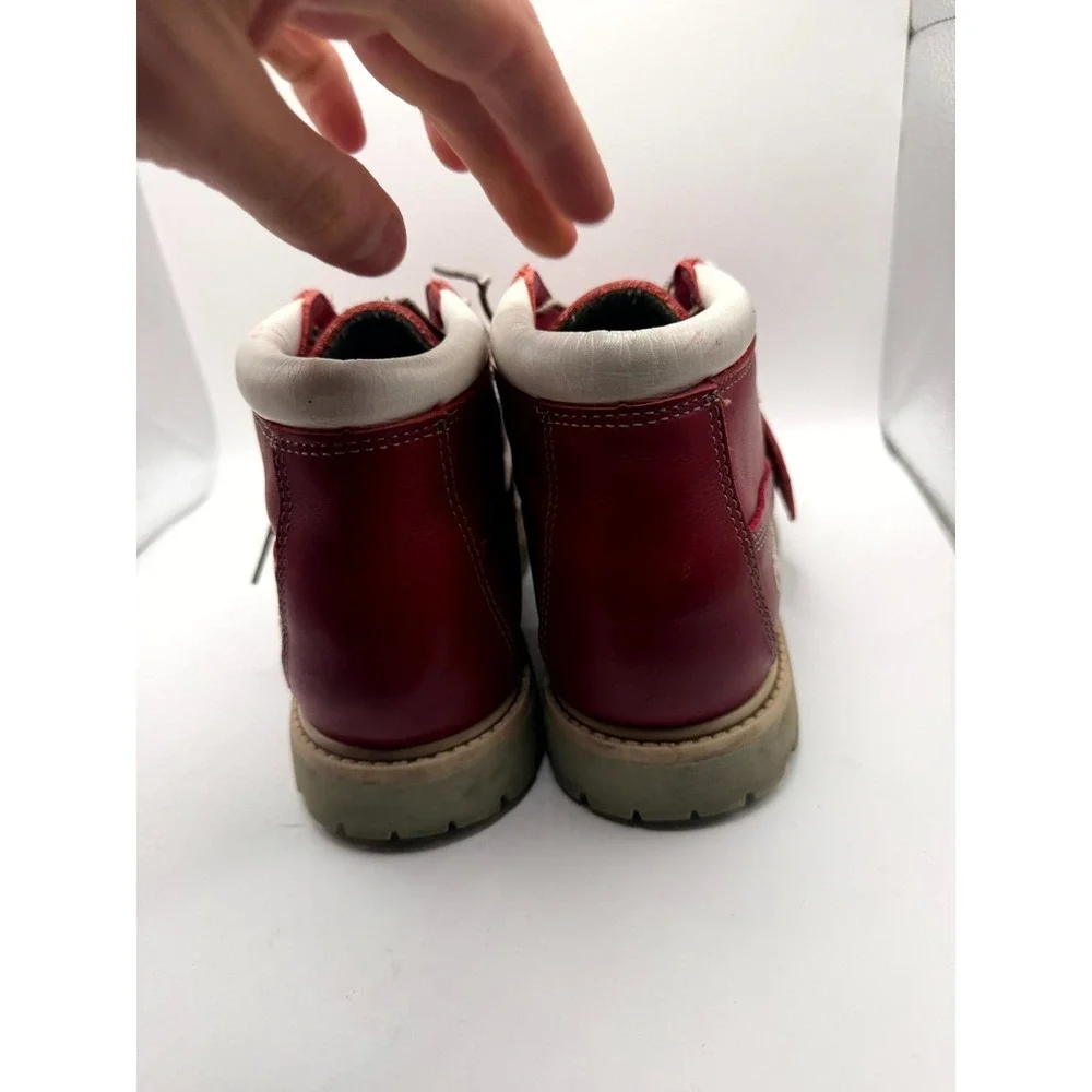 Timberland Nellie Womens 8.5 M Chukka Red Leather Waterproof Lace Up Ankle Boot - Picture 3 of 9
